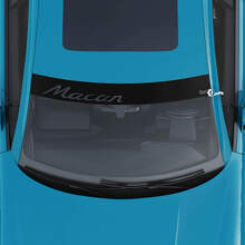 Porsche Macan Logo Voorruit met Achtergrondstrepen Kit Decal Sticker
 3