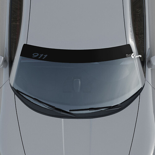 Porsche 911 voorruit met achtergrondstrepen Kit stickersticker
