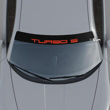 Porsche Turbo S Logo voorruit met achtergrondstrepen Kit stickersticker
 2