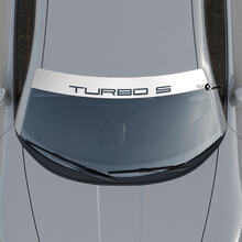 Porsche Turbo S Logo voorruit met achtergrondstrepen Kit stickersticker
 3