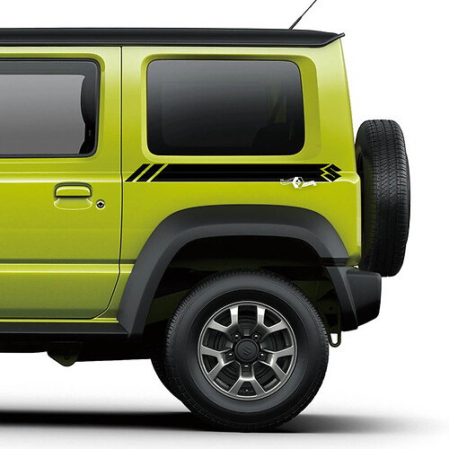 Suzuki JIMNY Achterzijde Grafische deuren sticker Logo S Lines sticker
