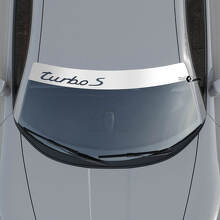 Turbo S-logo vindschermafbeelding met achtergrondstrepen kit decal sticker voor Porsche Turbo S 2
