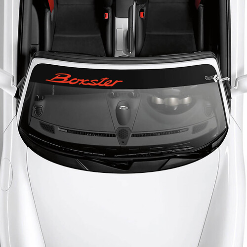 Porsche Boxster Logo voorruit met achtergrondstrepen Kit sticker
