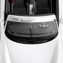 Porsche 718 Spyder Logo voorruit met achtergrondstrepen Kit stickersticker
 2