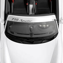 Porsche 718 Spyder Logo voorruit met achtergrondstrepen Kit stickersticker
 2