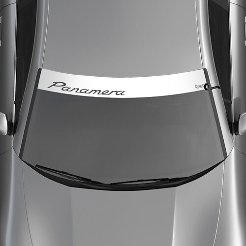 Porsche Panamera Logo voorruit met achtergrondstrepen Kit stickersticker 2

