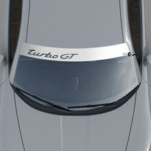 Porsche Turbo GT-logo voorruit met achtergrondstrepen Kit stickersticker
 2