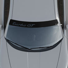 Porsche Turbo GT-logo voorruit met achtergrondstrepen Kit stickersticker
 3