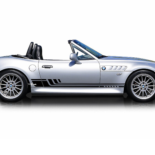 Paar BMW Onderpaneel 4 strepen Zijdeuren Vinyl Decal Sticker
 1
