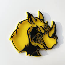 Aangepaste 3D Badge Rhino Angry logo Fender Badges embleem
 3