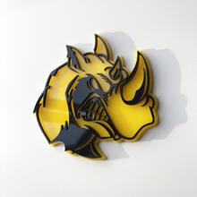 Aangepaste 3D Badge Rhino Angry logo Fender Badges embleem
 4