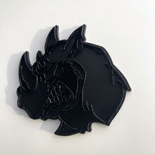 Aangepaste 3D Badge Rhino Angry logo Fender Badges embleem zwart
 2