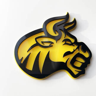 Aangepaste 3D Badge Bull Angry logo Fender Badges embleem
