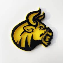 Aangepaste 3D Badge Bull Angry logo Fender Badges embleem
 3