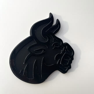 Aangepaste 3D Badge Bull Angry logo Fender Badges embleem zwart en zwart
 1