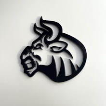Glanzend Zwarte Boze Stier 3D Spatschermbadge Embleem_2