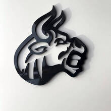 Glanzend Zwarte Boze Stier 3D Spatschermbadge Embleem_3