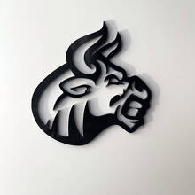Glanzend Zwarte Boze Stier 3D Spatschermbadge Embleem_4