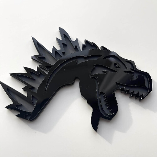 Aangepaste 3D-badge Godzilla Boos logo spatbordbadges embleem 2