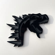 Aangepaste 3D-badge Godzilla Angry-logo Fender-badges embleem grijs en zwart
 2