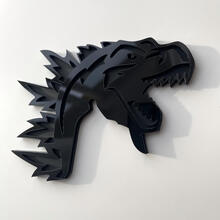 Aangepaste 3D-badge Godzilla Angry-logo Fender-badges embleem grijs en zwart
 3