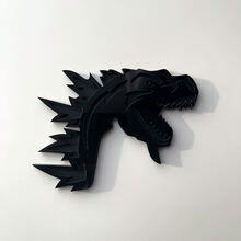 Aangepaste 3D-badge Godzilla Angry-logo Fender-badges embleem grijs en zwart
 4