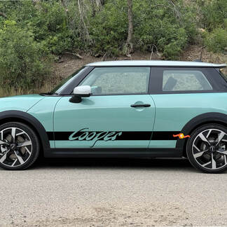 Paar Mini Cooper strepen grafische deuren zijsticker
