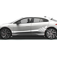 Jaguar I Pace Side Checkered Stripe Graphics Deursticker Logo Lijnensticker
 3