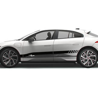 Jaguar I Pace Side Checkered Stripe Graphics Deursticker Logo Lijnensticker 2
 1