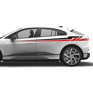 Jaguar I Pace Side 2 kleuren strepen Graphics Deuren sticker Logo Lijnen sticker
