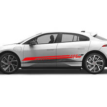 Jaguar I Pace Side 2 kleuren moderne strepen Grafische deuren sticker Logo lijnen sticker
 2