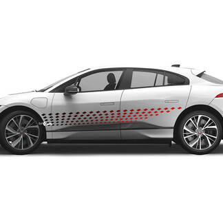 Jaguar I-Pace zijdeuren Kleurverloop Strepen Grafisch embleem Logosticker
