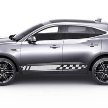 Jaguar E-Pace zijdeuren geruite strepen grafisch embleem logo sticker
 3