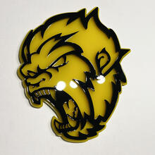 Angry Yeti Sasquatch Bigfoot 3D-badge glanzend geel versus glanzend zwart spatbordbadges embleem
 2