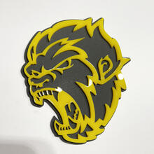 Angry Yeti Sasquatch Bigfoot 3D-badge glanzend geel versus grijs spatbordbadges embleem
 4