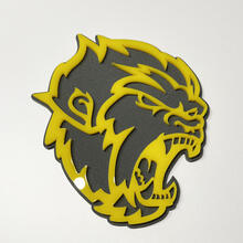 Angry Yeti Sasquatch Bigfoot 3D-badge glanzend geel versus grijs spatbordbadges embleem
 5