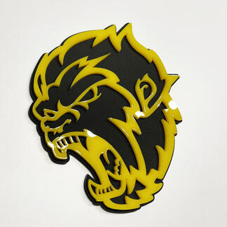 Angry Yeti Sasquatch Bigfoot 3D-badge glanzend geel versus matzwart spatbordbadges embleem
 1