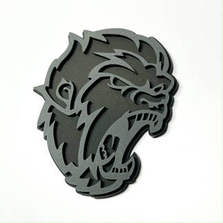 Boze Yeti Sasquatch Bigfoot 3D Badge Grijs versus Zwart Fender Badges-embleem
 1