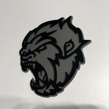 Boze Yeti Sasquatch Bigfoot 3D-badge zwart versus grijs spatbordbadges embleem
 3