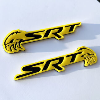 SRT Trackhawk 3D-badge glanzend geel versus glanzend zwart spatbordbadgesembleem
 1