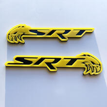 SRT Trackhawk 3D-badge glanzend geel versus glanzend zwart spatbordbadgesembleem
 4