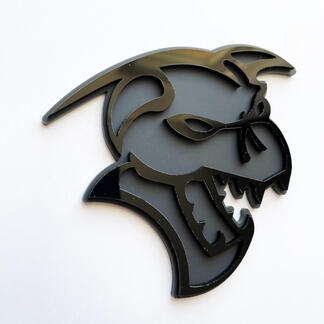 Hellcat Demon 3D-badge zwart versus grijs spatbordbadges embleem
