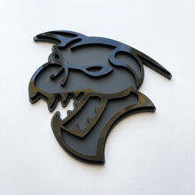 Hellcat Demon 3D-badge zwart versus grijs spatbordbadges embleem
 2