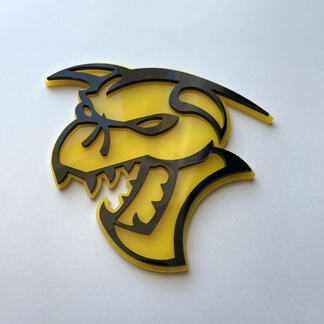 Hellcat Demon 3D Badge Zwart versus Geel Fender Badges-embleem
