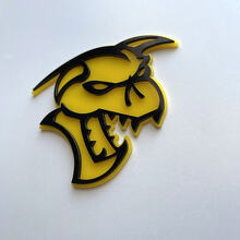 Hellcat Demon 3D Badge Zwart vs Geel Spatbordembleem
 5