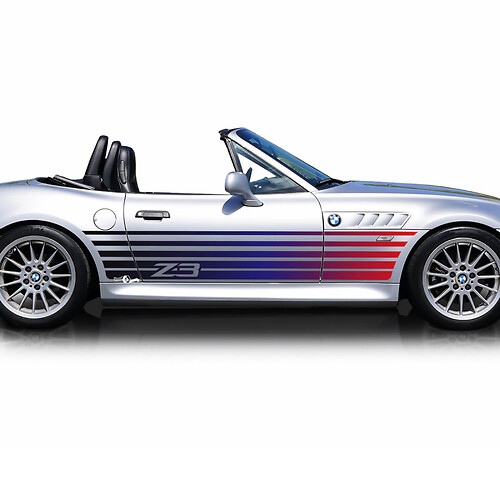 Strobe strepen BMW Z3 gradiënt zijdeuren strepen vinyl sticker sticker
