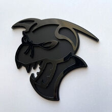 Hellcat Demon 3D Badge Zwart versus Zwart Fender Badges-embleem
 2