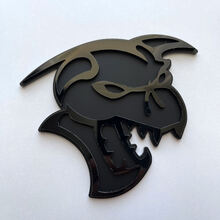 Hellcat Demon 3D Badge Zwart versus Zwart Fender Badges-embleem
 3