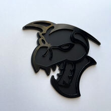 Hellcat Demon 3D Badge Zwart versus Zwart Fender Badges-embleem
 4