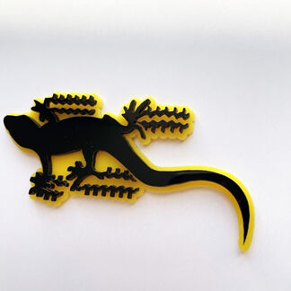 Gecko 3D-badge zwart versus geel spatbordbadges embleem
 1